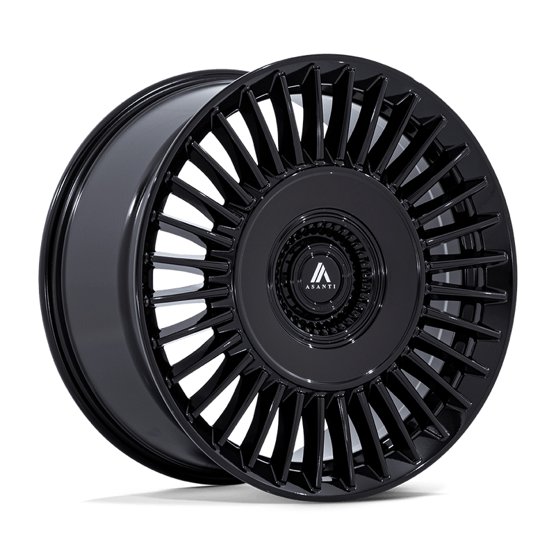 Asanti Black - AB040 TIARA - Black - Gloss Black - 20" x 10.5", 45 Offset, 5x108/112 (Bolt pattern), 72.56mm HUB