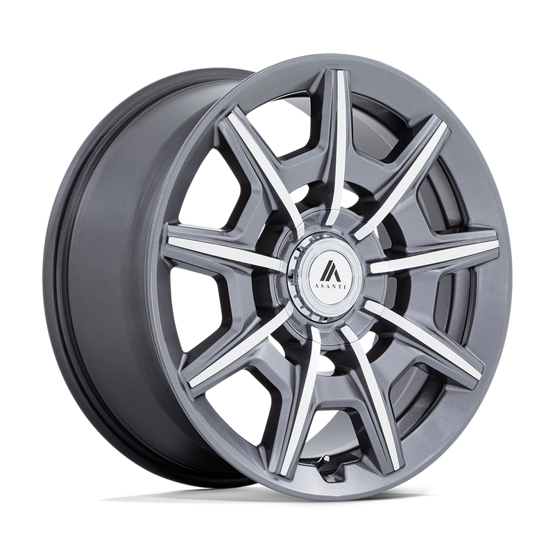 Asanti Black - ABL-41 ESQUIRE - Gunmetal - Gloss Anthracite Bright Machined - 20" x 9", 45 Offset, 5x108/112 (Bolt pattern), 72.6mm HUB