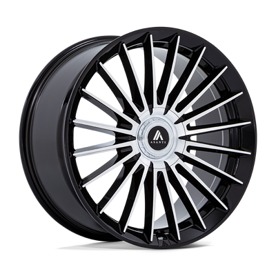 Asanti Black - AB048 VICEROY - Black - Gloss Black with Machined Face - 22" x 9", 38 Offset, 5x108/114.3 (Bolt pattern), 72.56mm HUB
