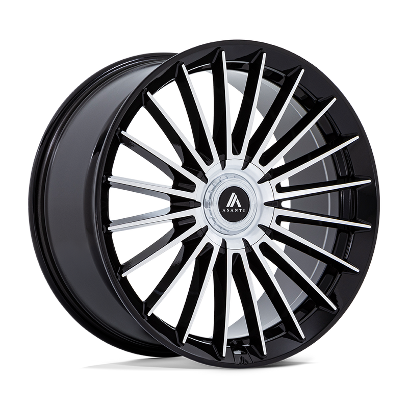 Asanti Black - AB048 VICEROY - Black - Gloss Black with Machined Face - 20" x 10.5", 38 Offset, 5x112/120 (Bolt pattern), 72.56mm HUB