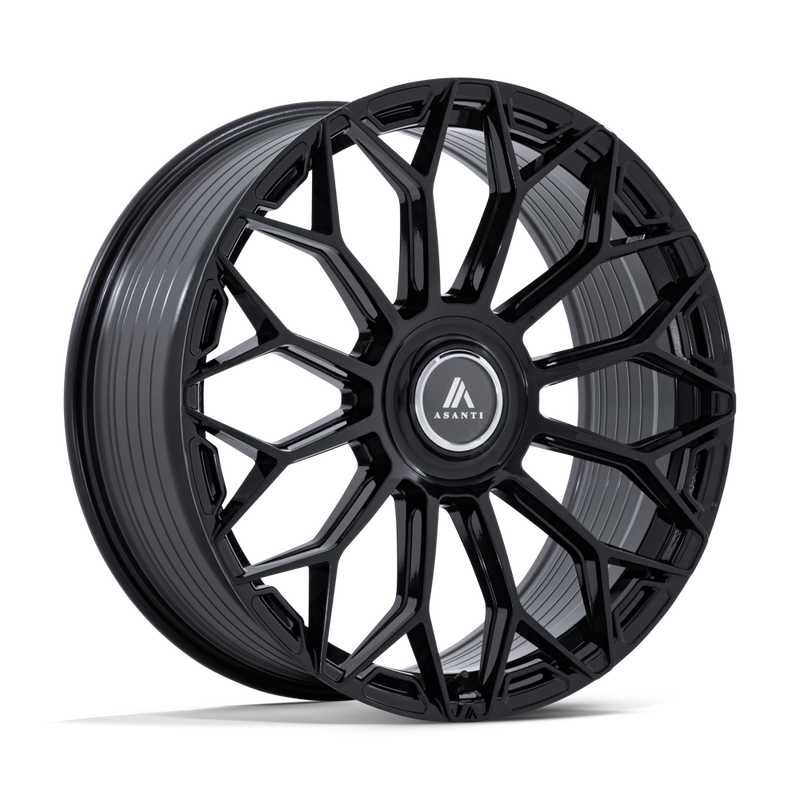 Asanti Black - AB051 ENVOY - Black - Gloss Black - 22" x 10", 30 Offset, 6x135/139.7 (Bolt pattern), 100.30mm HUB
