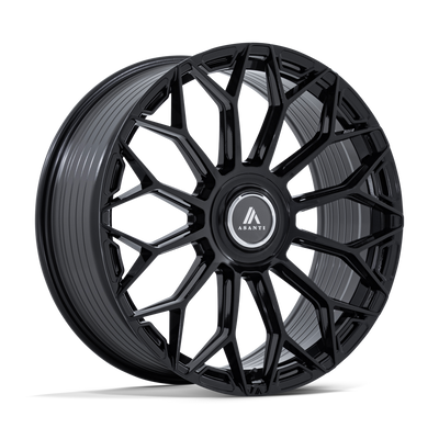 Asanti Black - AB051 ENVOY - Black - Gloss Black - 22" x 9", 38 Offset, 5x112/114.3 (Bolt pattern), 72.56mm HUB