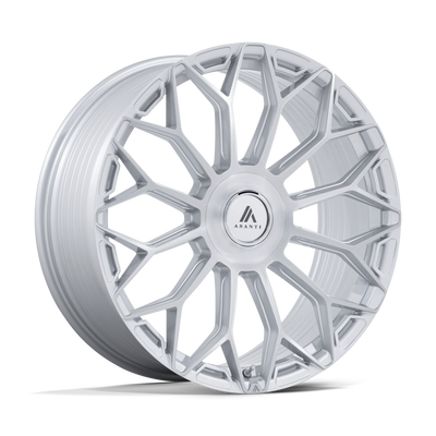 Asanti Black - AB051 ENVOY - Silver - Gloss Silver W/ Brushed Face - 24" x 10", 35 Offset, 5x112/120 (Bolt pattern), 74.10mm HUB