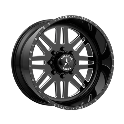 Fuel - FF029 - Black - Gloss Black Mill-Mach - 20" x 12", -40 Offset, 8x180 (Bolt pattern), 124.1mm HUB