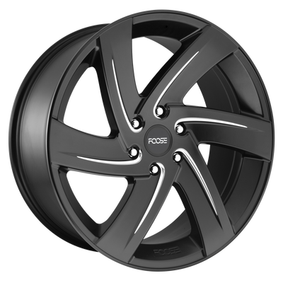 Foose - F167 BODINE - Black - Matte Black Milled - 22" x 9.5", 25 Offset, 6x139.7 (Bolt pattern), 78.1mm HUB