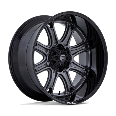 Fuel - DARKSTAR - Gunmetal - Matte Gunmetal with Black Lip - 20" x 10", -18 Offset, 8x165.1 (Bolt pattern), 125.1mm HUB