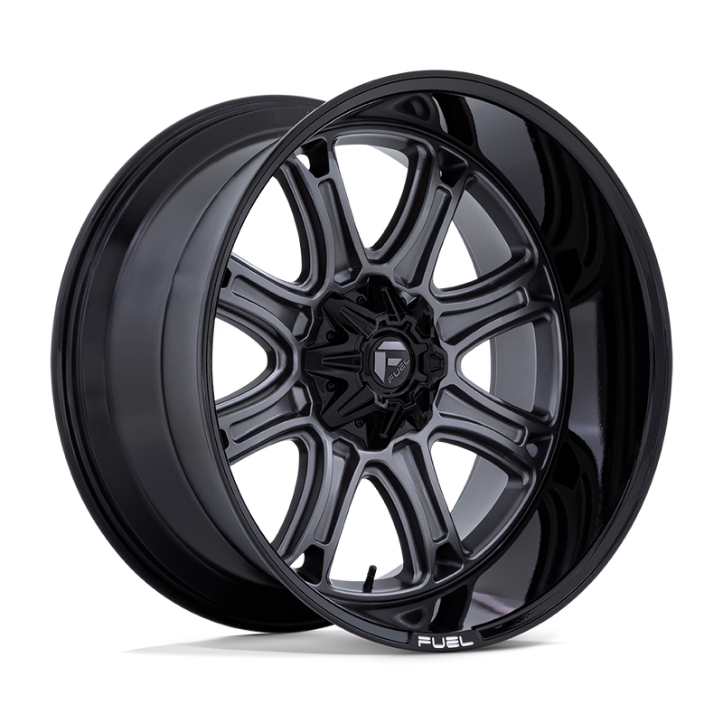 Fuel - DARKSTAR - Gunmetal - Matte Gunmetal with Black Lip - 22" x 10", 10 Offset, 6x135/139.70 (Bolt pattern), 106.1mm HUB