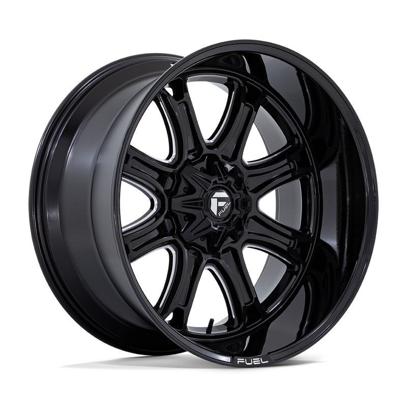 Fuel - DARKSTAR - Black - Gloss Black Milled - 20" x 9", 1 Offset, 8x180 (Bolt pattern), 124.2mm HUB