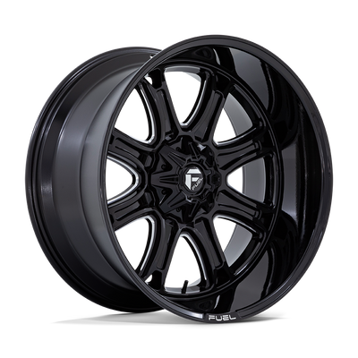 Fuel - DARKSTAR - Black - Gloss Black Milled - 20" x 10", -18 Offset, 8x180 (Bolt pattern), 124.2mm HUB