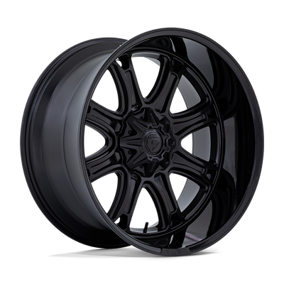 Fuel - DARKSTAR - Black - Matte Black with Gloss Black Lip - 20" x 9", 1 Offset, 5x139.7/150 (Bolt pattern), 110.1mm HUB