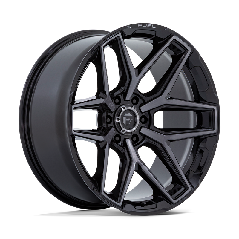 Fuel - FLUX - Black - Gloss Black Brushed Face with Gray Tint - 18" x 9", 20 Offset, 6x135 (Bolt pattern), 87.1mm HUB