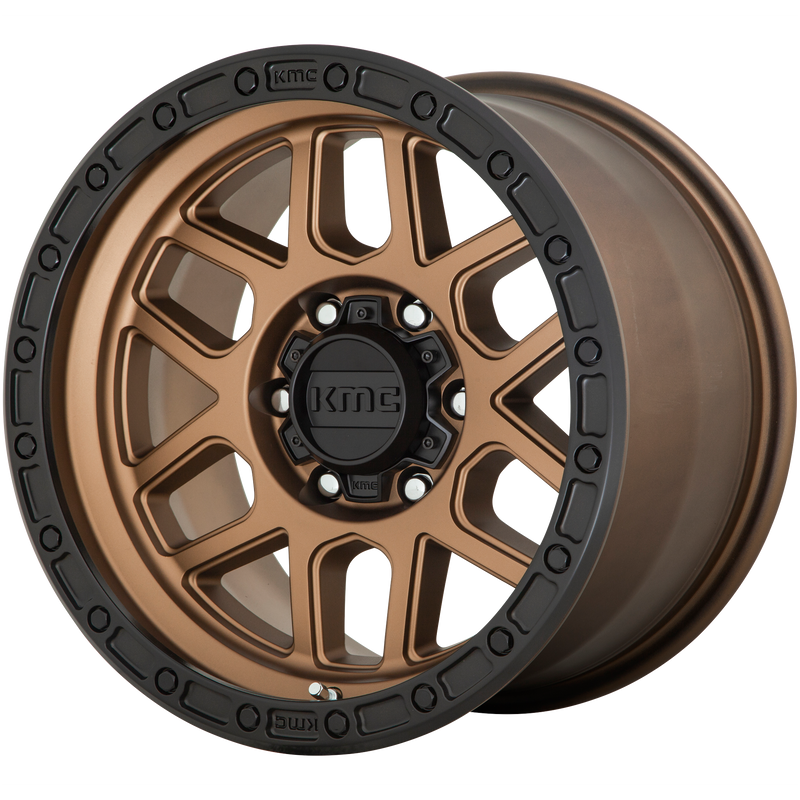 KMC Wheels - KM544 MESA - Bronze - MATTE BRONZE W/ BLACK LIP - 18" x 9", 25 Offset, 5x150 (Bolt Pattern), 110.1mm HUB
