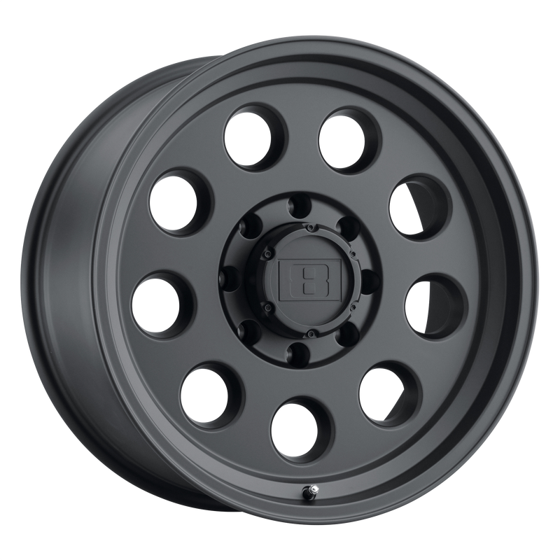 Level 8 - HAULER - Black - Matte Black - 15" x 6", 0 Offset, 5x114.3 (Bolt pattern), 83.7mm HUB