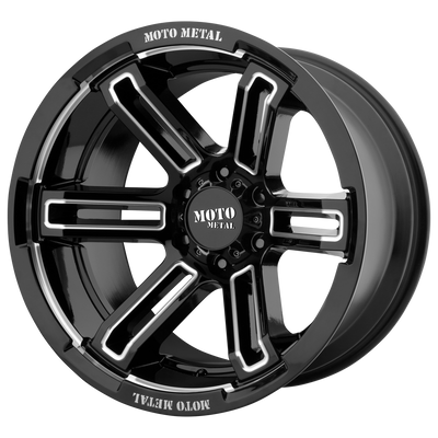 Moto Metal - MO991 RUKUS - Black - Gloss Black Milled - 20" x 9", 0 Offset, 8x165.1 (Bolt pattern), 125.1mm HUB