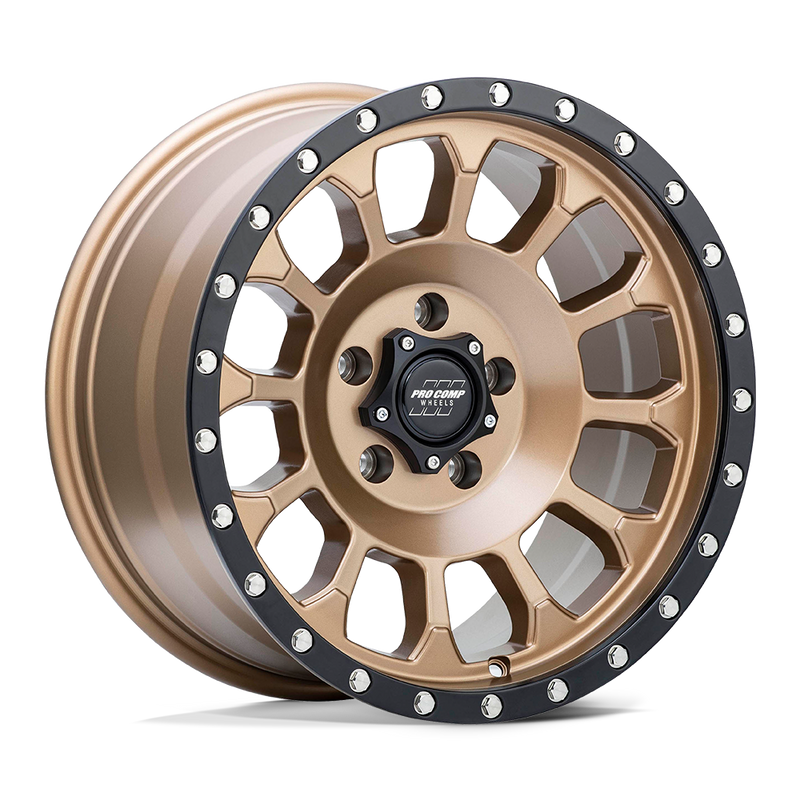Pro Comp - PA34 ROCKWELL - Bronze - Matte Bronze with Black Lip - 17" x 8", 0 Offset, 5x127 (Bolt pattern), 71.5mm HUB