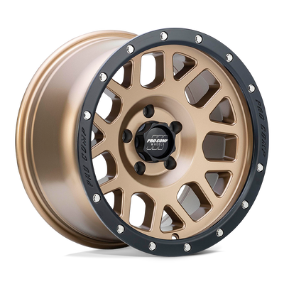 Pro Comp - PA40 VERTIGO - Bronze - Matte Bronze with Black Lip - 17" x 9", -6 Offset, 5x127 (Bolt pattern), 83.1mm HUB