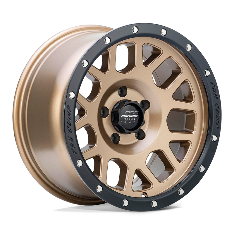 Pro Comp - PA40 VERTIGO - Bronze - Matte Bronze with Black Lip - 17" x 9", -6 Offset, 5x127 (Bolt pattern), 83.1mm HUB