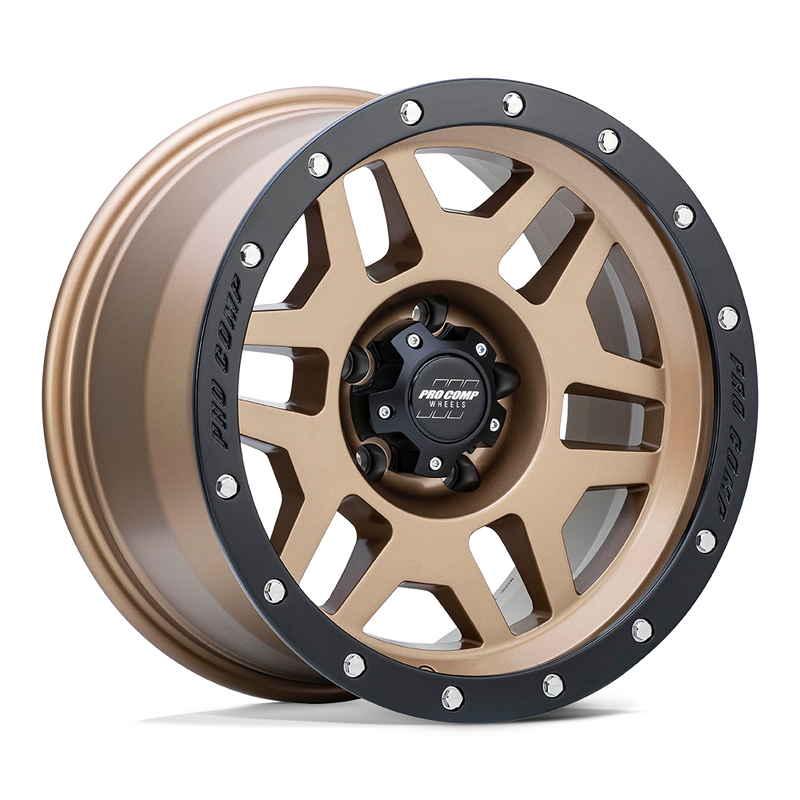 Pro Comp - PA41 PHASER - Bronze - Matte Bronze with Black Lip - 17" x 9", -6 Offset, 5x127 (Bolt pattern), 83.1mm HUB