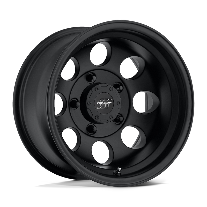 Pro Comp - PA69 VINTAGE - Black - Flat Black - 16" x 8", 0 Offset, 8x165.1 (Bolt pattern), 130.8mm HUB
