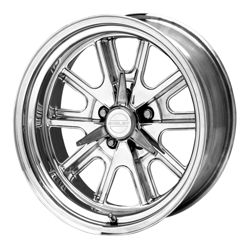 American Racing Vintage - VN427 SHELBY COBRA - Polished - Two-Piece Polished - 17" x 8", 3 Offset, 5x114.3 (Bolt pattern), 72.60mm HUB