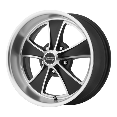 American Racing Vintage - VN808 MACH 5 - Black - Satin Black Machined - 17" x 8", 0 Offset, 5x114.3 (Bolt pattern), 72.56mm HUB