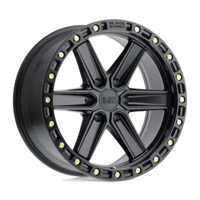 Black Rhino - HENDERSON - Black - Matte Black with Brass Bolts - 17" x 9", 12 Offset, 6x132 (Bolt pattern), 74.5mm HUB