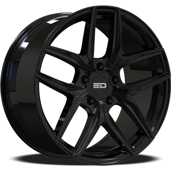 Euro Design - Forza - Black - Gloss Black - 20" x 9", 35 Offset, 5x114.3 (Bolt pattern), 72.6mm HUB