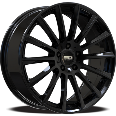 Euro Design - Sacco - Black - Gloss Black - 19" x 8", 38 Offset, 5x108 (Bolt pattern), 63.4mm HUB