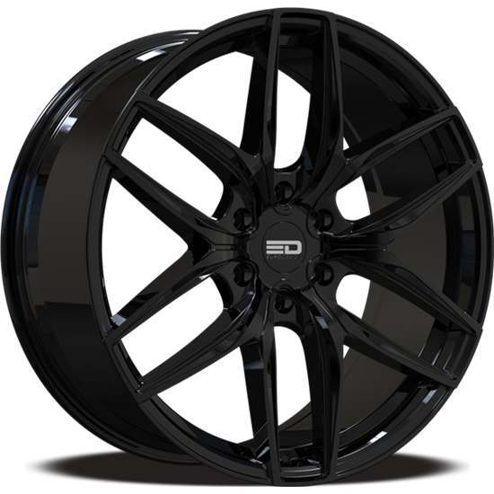 Euro Design - Forza 6 - Black - Gloss Black - 22" x 9.5", 30 Offset, 6x139.7 (Bolt pattern), 95.1mm HUB