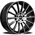 Euro Design - Sacco - Black - Gloss Black Machined - 19" x 8.5", 45 Offset, 5x112 (Bolt pattern), 66.60mm HUB