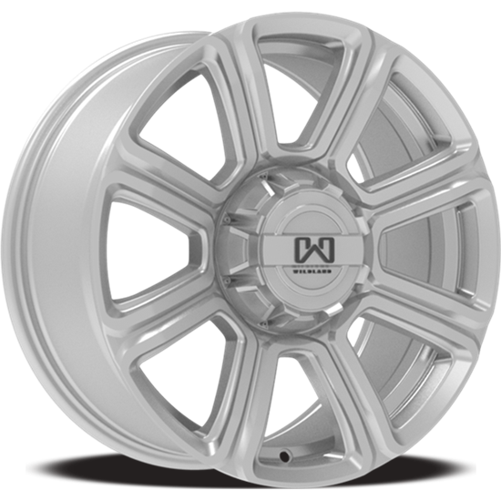 Wildland - Hurricane - Silver - 18" x 8.5", 18 Offset, 6x139.7/120 (Bolt pattern), 78.00mm HUB
