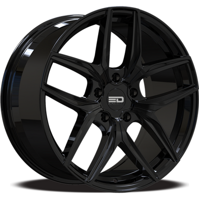 Euro Design - Forza - Black - Gloss Black - 21" x 9.5", 35 Offset, 5x108 (Bolt pattern), 63.4mm HUB