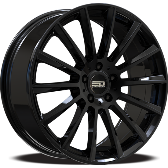 Euro Design - Sacco - Black - Gloss Black - 18" x 7.5", 35 Offset, 5x114.3 (Bolt pattern), 72.6mm HUB