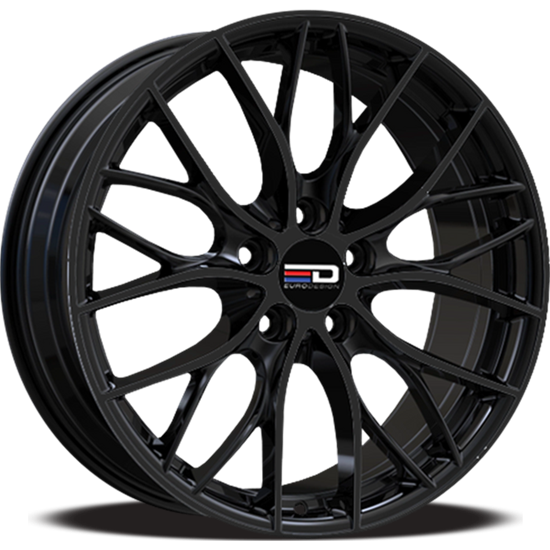 Euro Design - Camillo - Black - Gloss Black - 18" x 8", 35 Offset, 5x114.3 (Bolt pattern), 72.6mm HUB