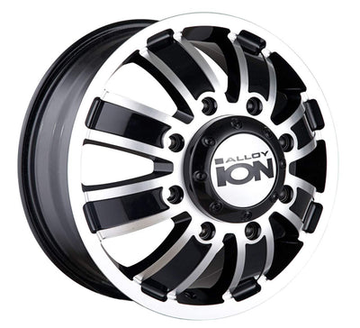 Ion Alloy - 166 - Black - Matte Black Machined - 17" x 6.5", 134 Offset, 8x210 (Bolt pattern), 160.2mm HUB