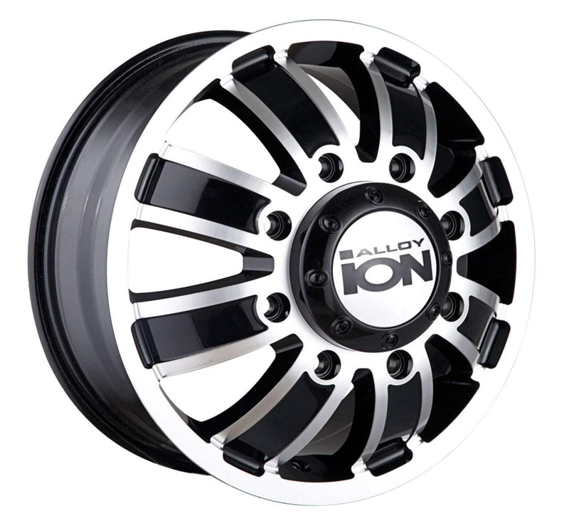 Ion Alloy - 166 - Black - Matte Black Machined - 17" x 6.5", 134 Offset, 8x210 (Bolt pattern), 160.2mm HUB