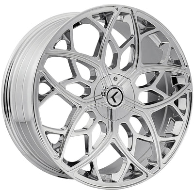 Kraze Wheels - RICOCHET - Chrome - 20" x 8.5", 38 Offset, 5x112/114.3 (Bolt pattern), 72.62mm HUB