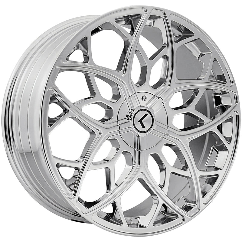 Kraze Wheels - RICOCHET - Chrome - 20" x 8.5", 38 Offset, 5x112/114.3 (Bolt pattern), 72.62mm HUB