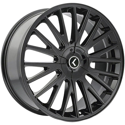 Kraze Wheels - DOUBLE DOWN - Black - Gloss Black - 18" x 8", 40 Offset, 5x112/120 (Bolt pattern), 74.1mm HUB