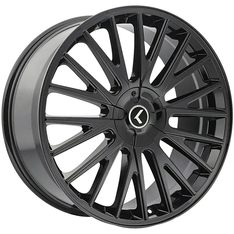 Kraze Wheels - DOUBLE DOWN - Black - Gloss Black - 18" x 8", 40 Offset, 5x112/120 (Bolt pattern), 74.1mm HUB