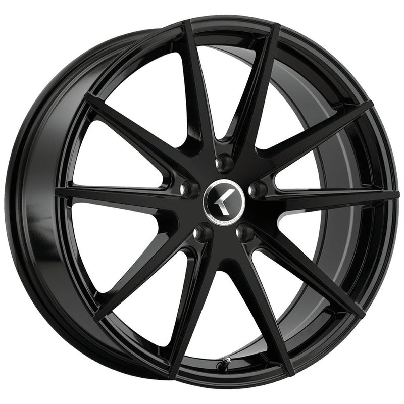 Kraze Wheels - TURISMO - Black - Gloss Black - 17" x 8", 38 Offset, 5x114.3 (Bolt pattern), 72.6mm HUB