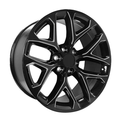 OE Creations - PR177 - Black - Gloss Black Milled - 24" x 10", 24 Offset, 6x139.7 (Bolt pattern), 78.1mm HUB