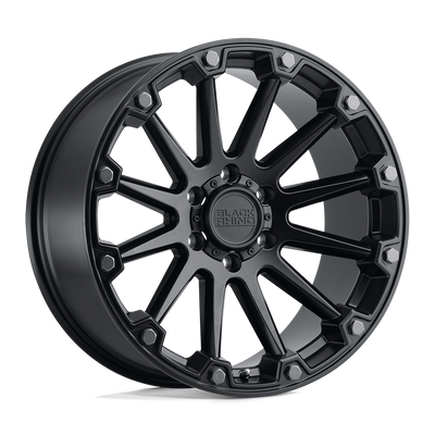 Black Rhino - PINNACLE - Black - Semi Gloss Black with Gunmetal Bolts - 20" x 9", 2 Offset, 5x139.7 (Bolt pattern), 78.1mm HUB