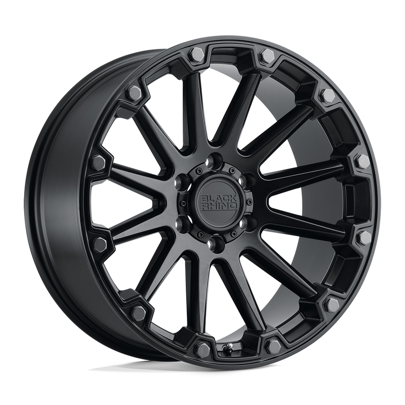 Black Rhino - PINNACLE - Black - Semi Gloss Black with Gunmetal Bolts - 20" x 9", 2 Offset, 5x139.7 (Bolt pattern), 78.1mm HUB