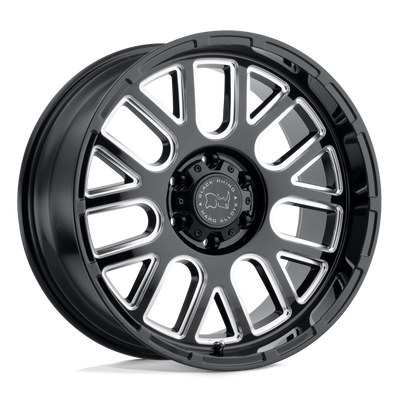 Black Rhino - PISMO - Black - Gloss Black with Milled Spokes - 18" x 9.5", -18 Offset, 6x139.7 (Bolt pattern), 112.1mm HUB