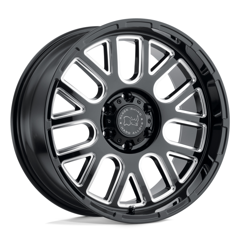 Black Rhino - PISMO - Black - Gloss Black with Milled Spokes - 18" x 9.5", -18 Offset, 6x139.7 (Bolt pattern), 112.1mm HUB