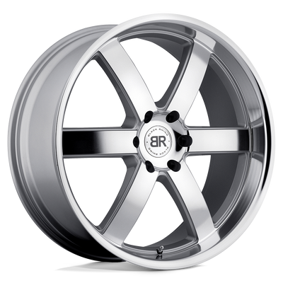 Black Rhino - PONDORA - Silver - Silver with Machine Face & Lip - 24" x 10", 25 Offset, 6x139.7 (Bolt pattern), 112.1mm HUB