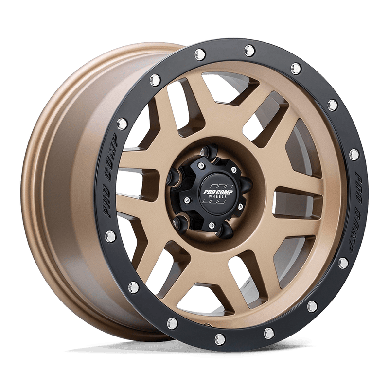 Pro Comp - PA41 PHASER - Bronze - Matte Bronze with Black Lip - 17" x 9", -6 Offset, 6x139.7 (Bolt pattern), 108.00mm HUB