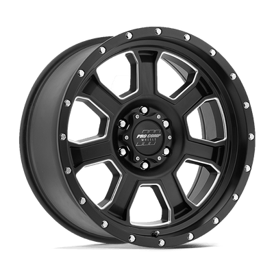 Pro Comp - PA43 SLEDGE - Black - Satin Black Milled - 20" x 9", 0 Offset, 6x139.7 (Bolt pattern), 108.00mm HUB
