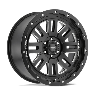 Pro Comp - PA61 COGNOS - Black - Satin Black Milled - 18" x 9", 0 Offset, 6x135 (Bolt pattern), 87.1mm HUB